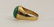 18k Men's Gold Ring w Emerald Green Jade - 2