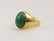 18k Men's Gold Ring w Emerald Green Jade - 3