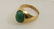 18k Men's Gold Ring w Emerald Green Jade - 4