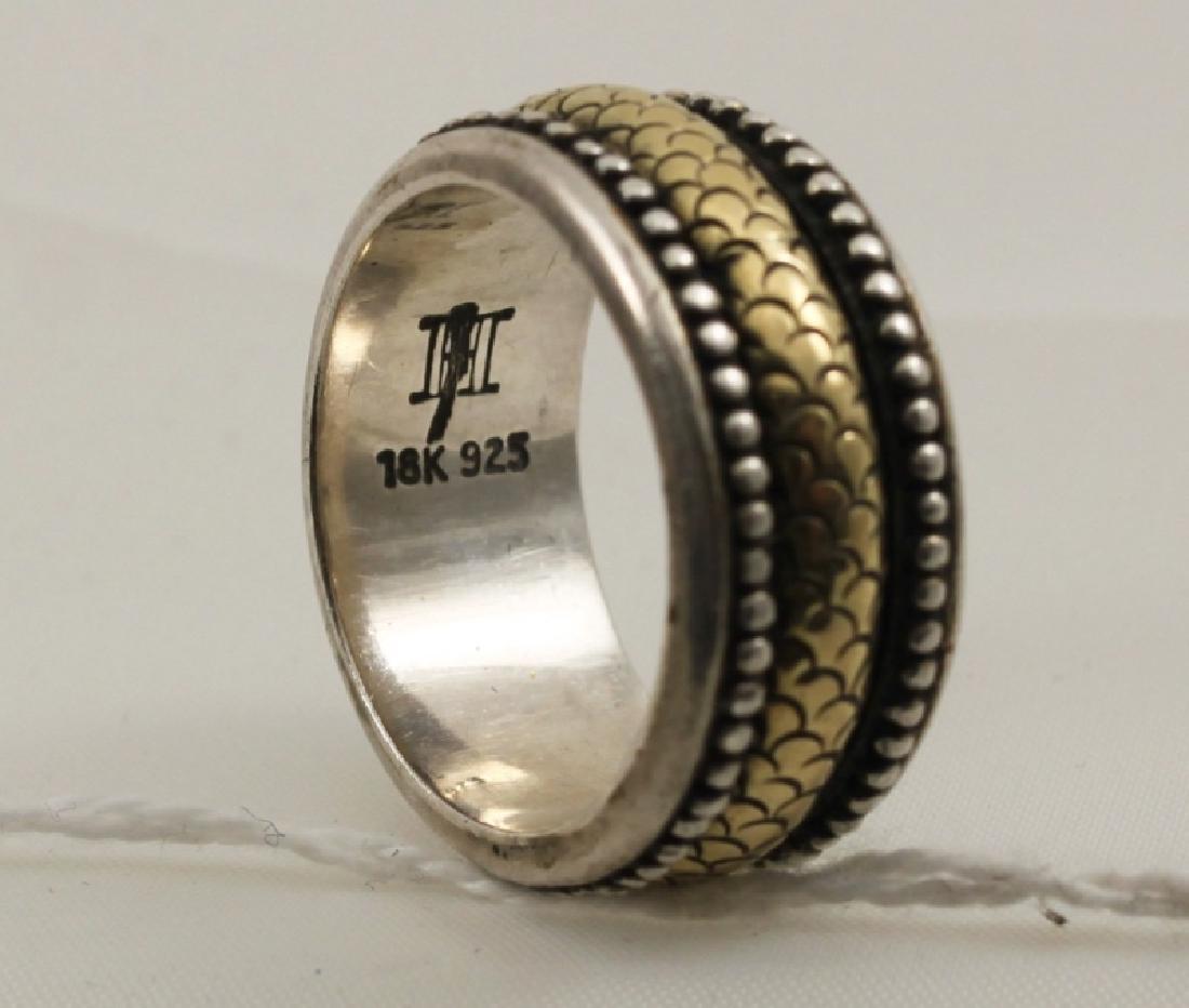 John Hardy Designer 18k Gold & 925 Sterling Ring (1 of 4)