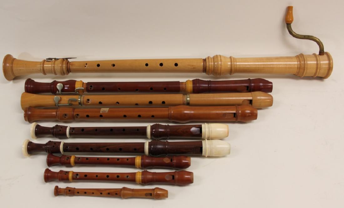 (9) Vintage English Flute Handmade Wood Recorders (1 of 10)