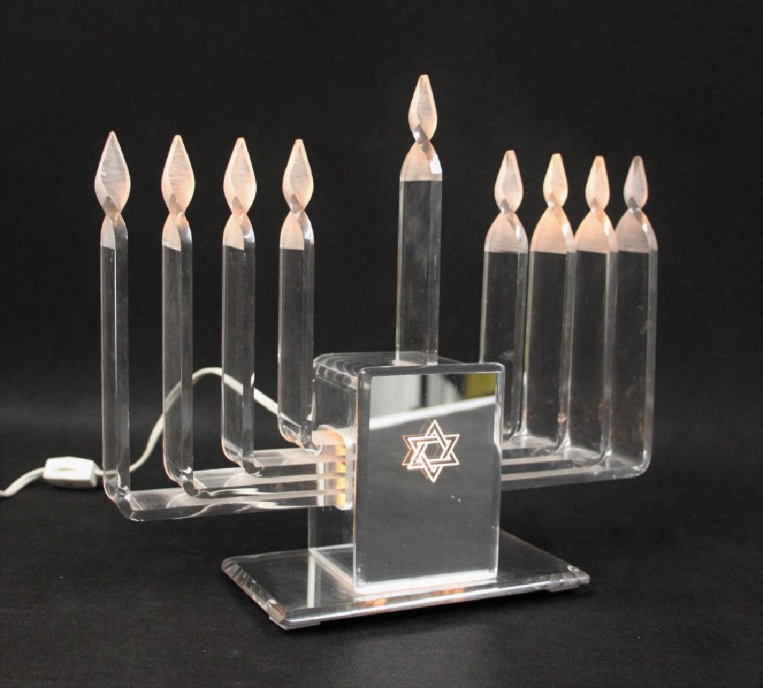 70s Lucite & Mirrored Hanukkah 9 Light Menorah (1 of 11)