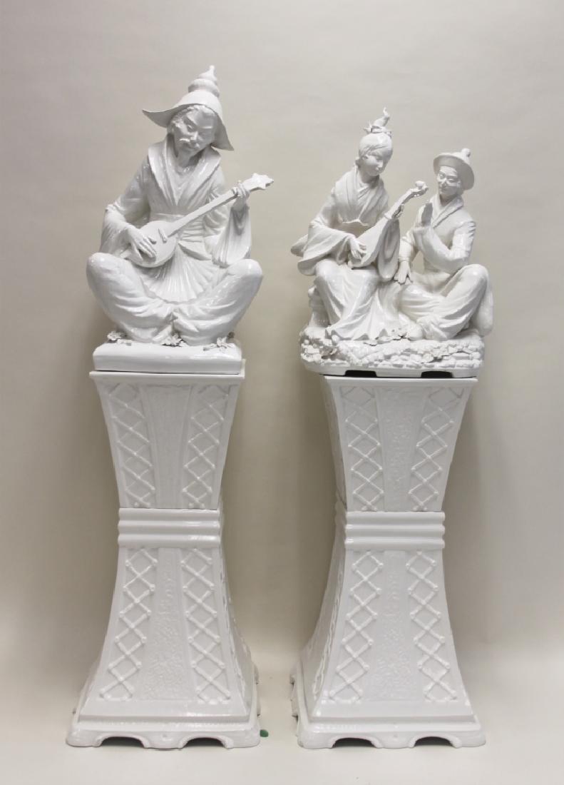 2 Italian Terracotta Mandarin Figures on Pedestals (1 of 12)