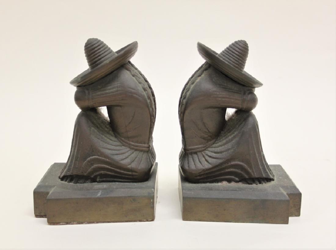 Pair Sleeping Mexican Peasant Bronze Book Ends (1 of 7)