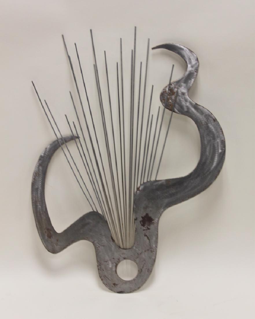 Vintage Steel Jere Abstract Amoeba Wall Sculpture: Vintage steel Curtis Jere style abstract amoeba form wall sculpture. Excellent / very good condition (minor surface oxidation, see photo). Measures 36" x 27".