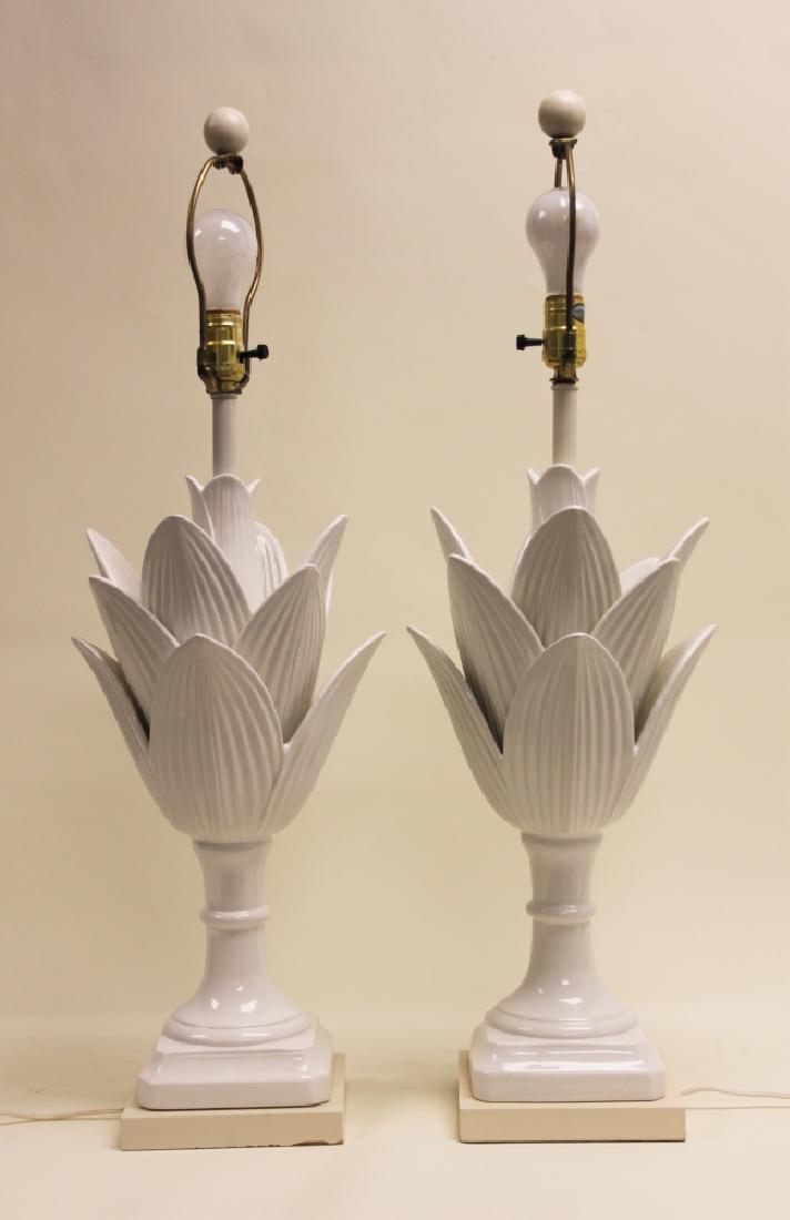 Pair of Morris Greenspan Ceramic Artichoke Lamps (1 of 7)