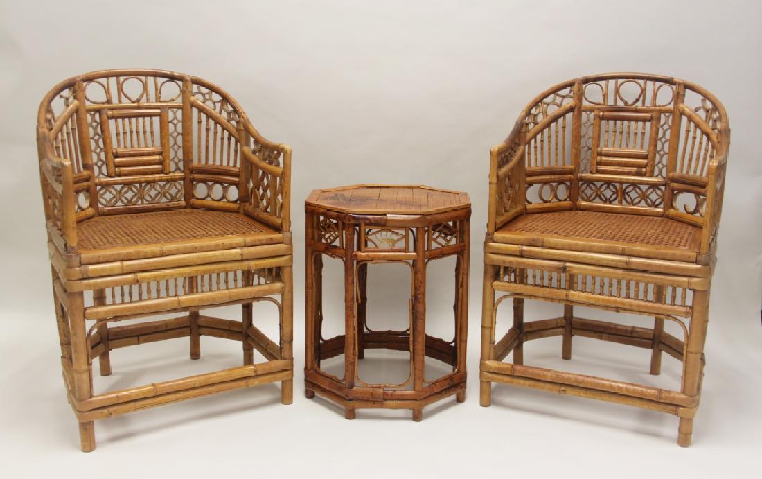 (3)pc Brighton Pavillion Bamboo Arm Chairs & Table (1 of 12)