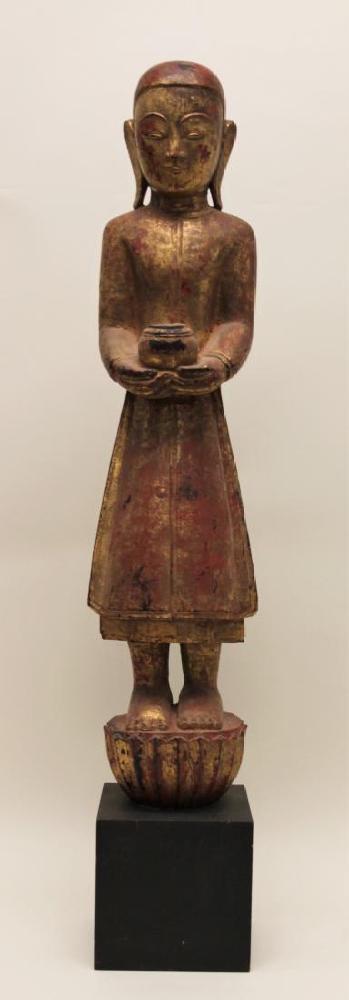 Early Chinese Gilt Wood Standing Buddha (1 of 8)