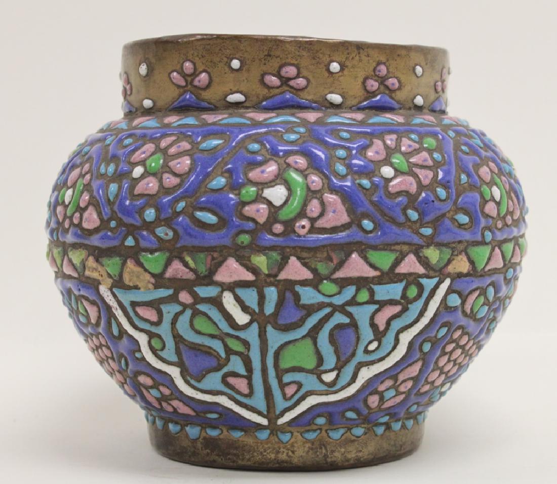 19C Syrian Seca or Curda Enamel & Copper Vase (1 of 8)