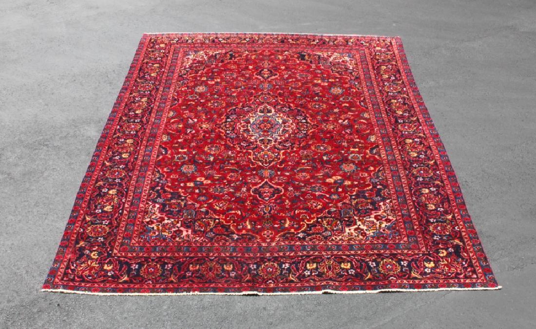 Semi- Antique Persian Kashan Wool Room Size Rug (1 of 9)