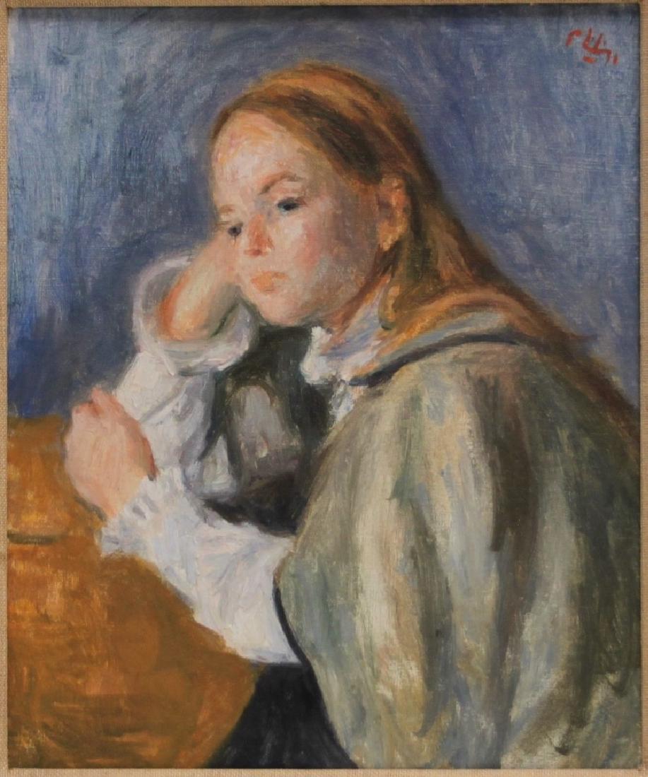 Robert Phillips 1946- Painting of a Young Girl (1 of 4)
