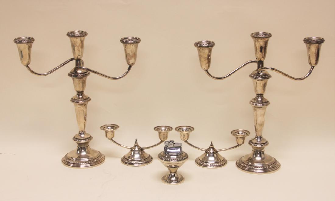 2pr Sterling Weighted Candle Holders Cigar Lighter (1 of 7)