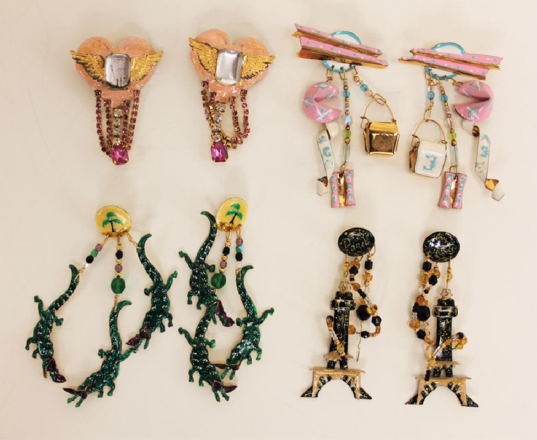 (4) Pairs Lunch at the Ritz Earrings w Crocodiles (1 of 9)