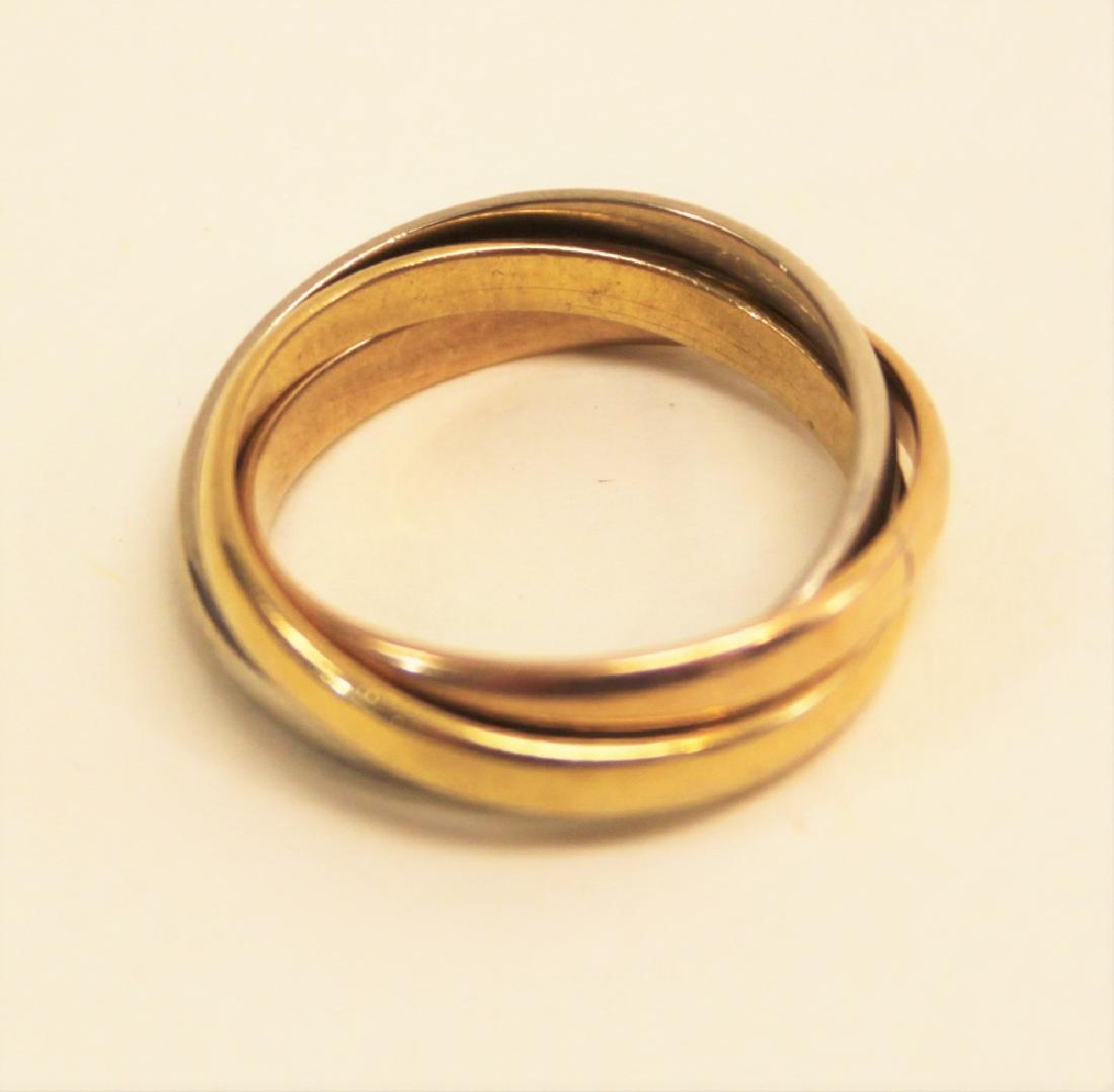 Cartier 18k White Yellow & Rose Gold Trinity Ring (1 of 3)