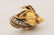 Vintage 18k Grotto Shell & Gem Stone Cocktail Ring - 10