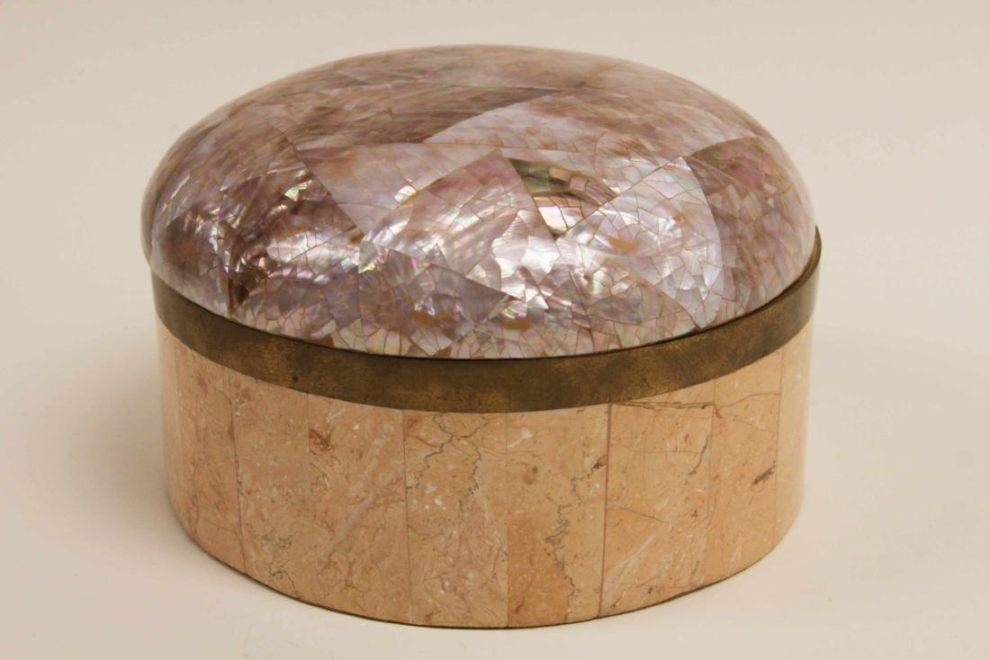 Maitland Smith Mother of Pearl, Marble Dresser Box (1 of 6)