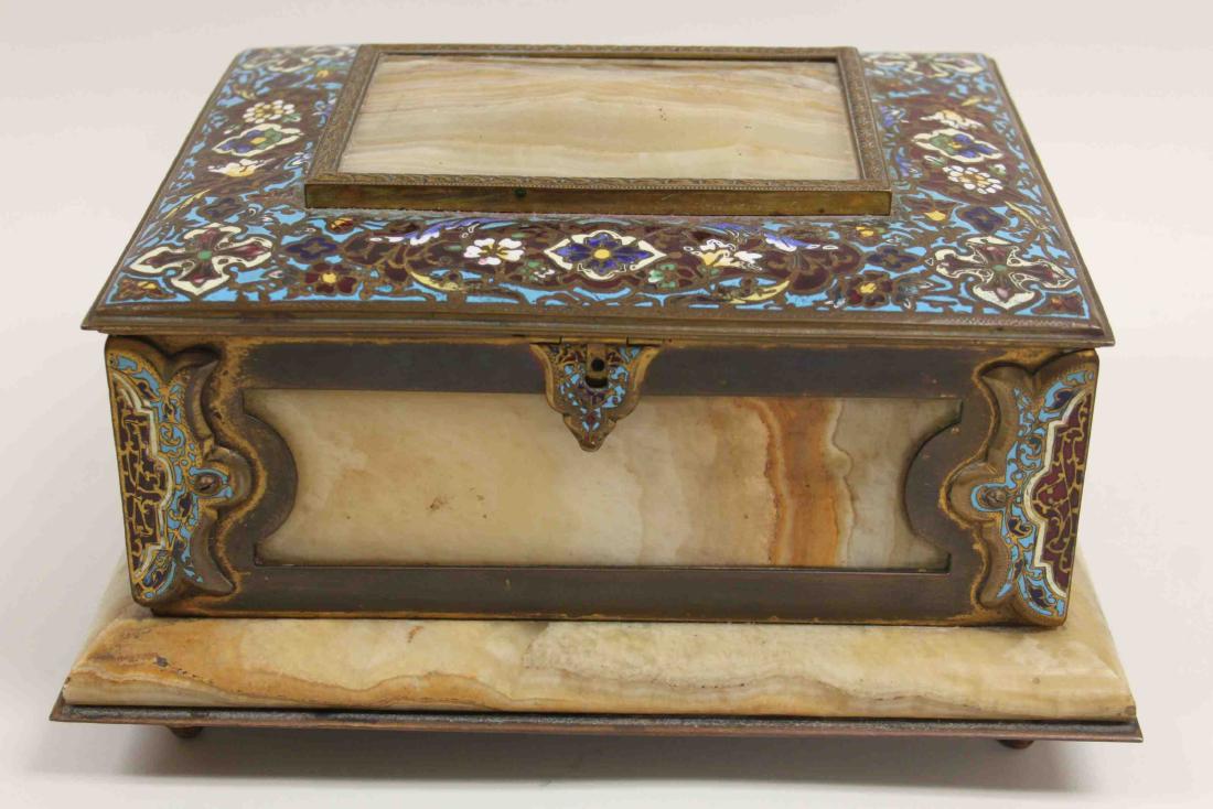 19c French Bronze Champleve & Onyx Jewelry Box (1 of 8)