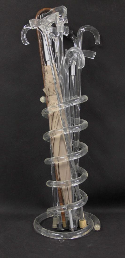 Dorothy Thorpe Vintage Lucite Umbrella Stand & 9 Canes (1 of 4)
