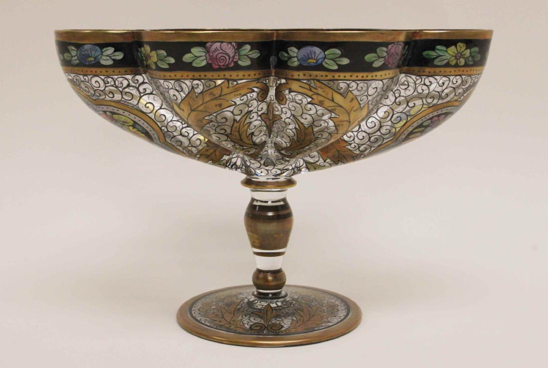 Moser Compote w Enameled Floral & Gold Details (1 of 8)