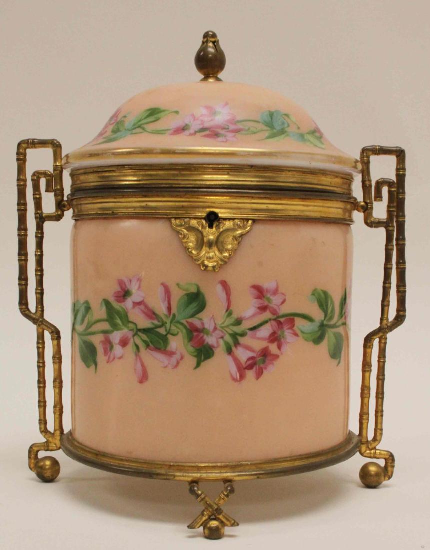 19c Wavecrest Victorian Glass Bronze Biscuit Jar (1 of 9)