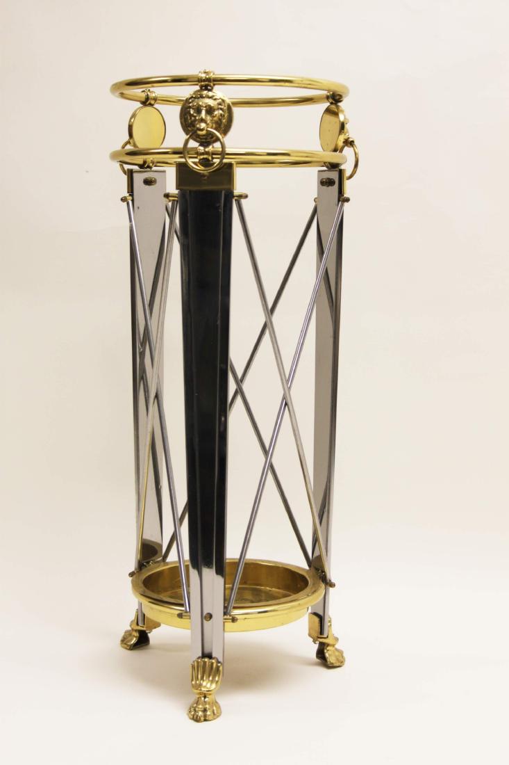 Italian Regency Brass & Chrome Umbrella Stand (1 of 6)