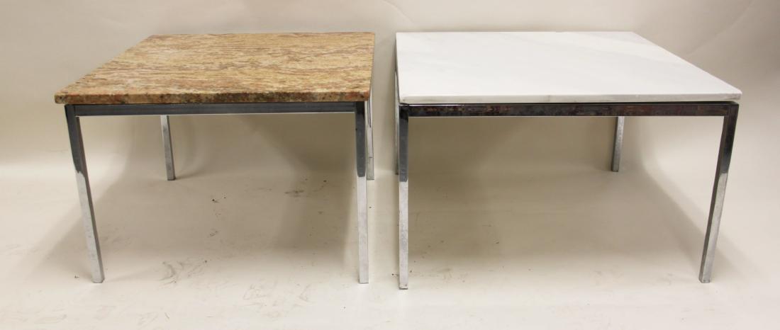 2 Florence Knoll Label Marble Chrome Frame Tables (1 of 10)