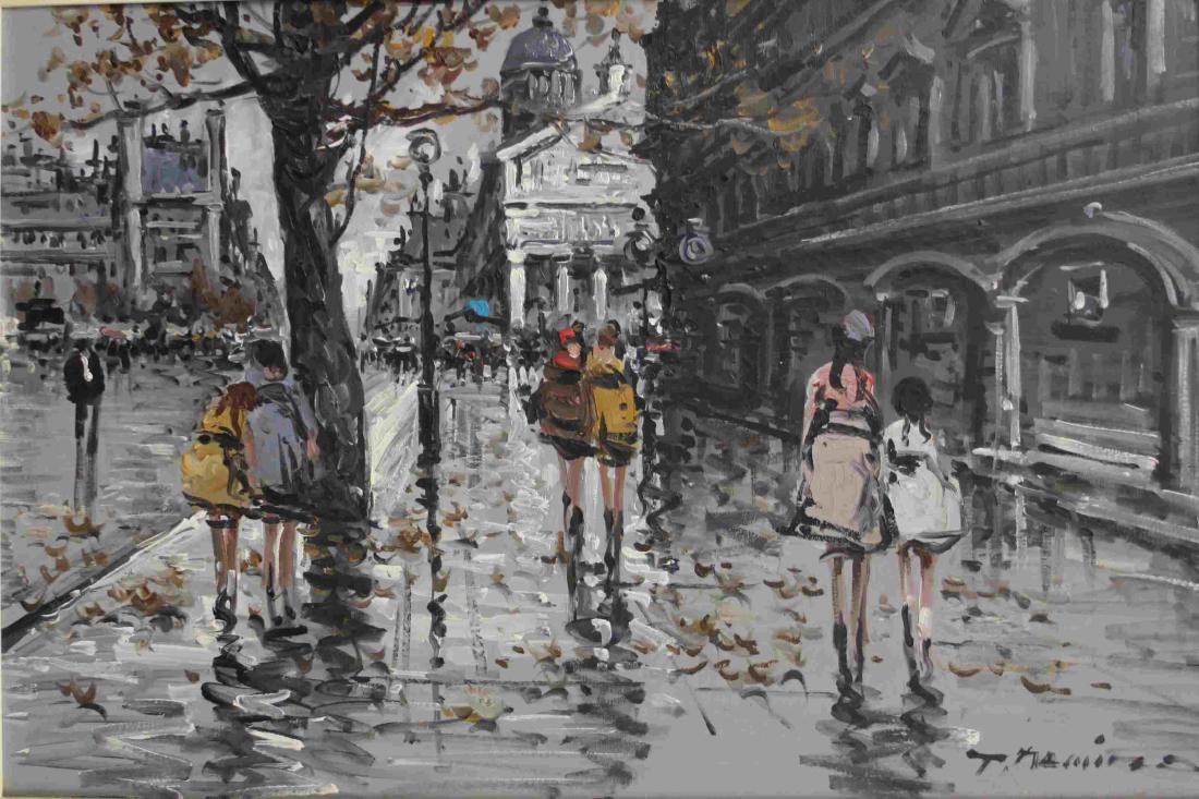 1960's Massimo Impressionist Painting Street Scene (1 of 4)