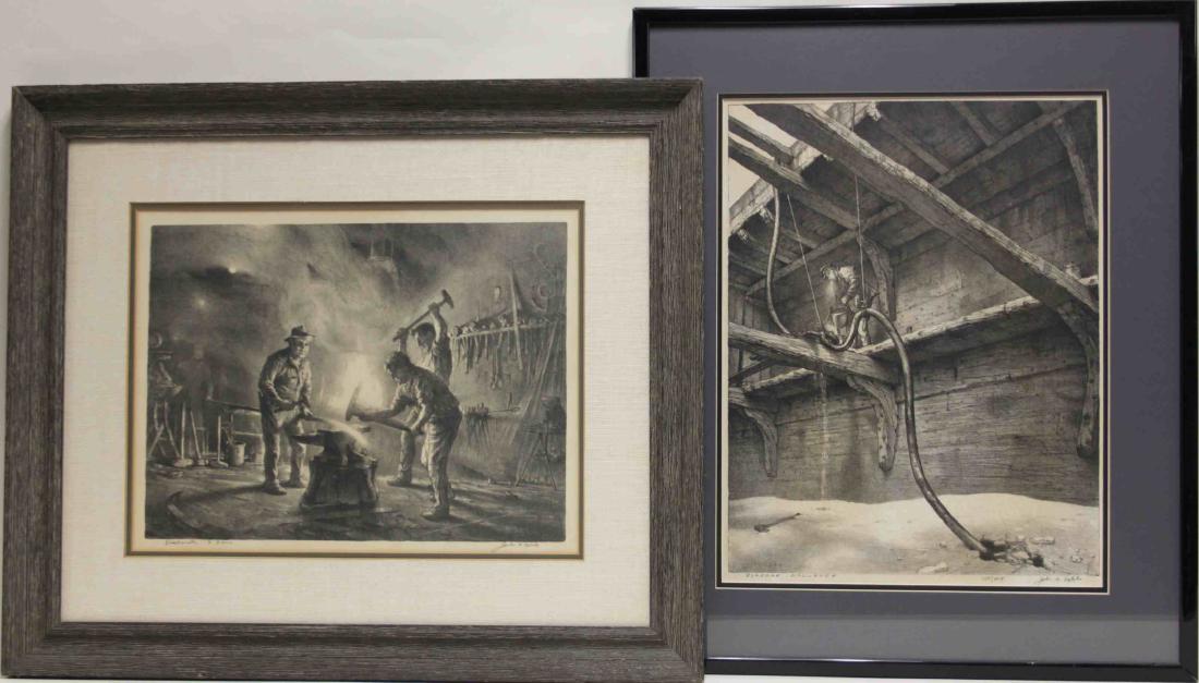 (2) John Noble (American1913-1983) WPA Lithographs (1 of 6)