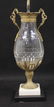 19c French Empire Cut Crystal & Dore Bronze Urn