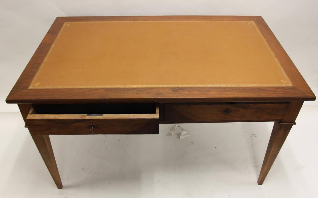 Antique Leather Top Writing Desk W 2 Drawers May 05 2019