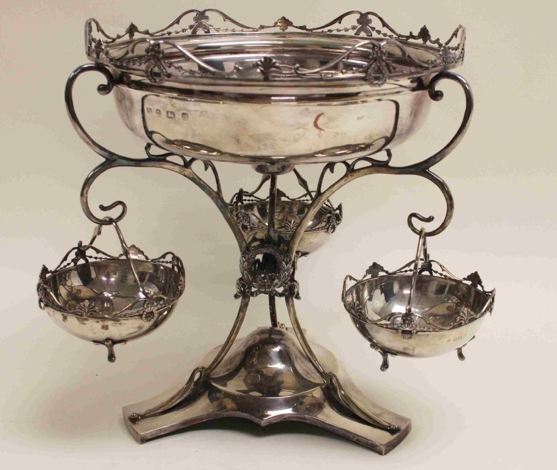 1909 Williams Ltd English Sterling Silver Epergne (1 of 8)