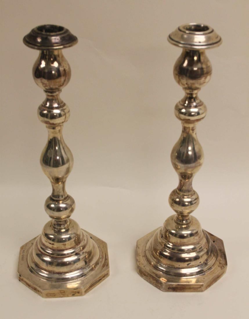 Pair WT & Son English Sterling Silver Candlesticks (1 of 4)