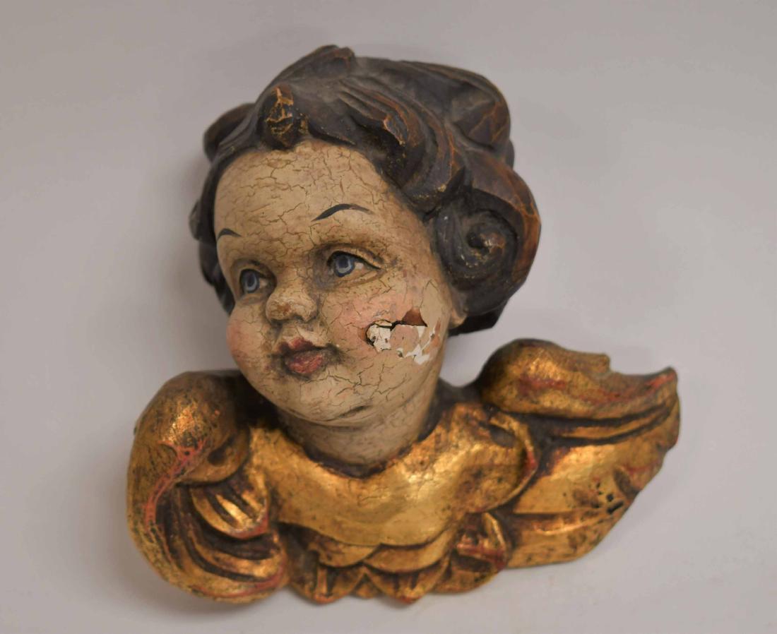 19c Polychrome Seraphina Angel Religious Carving (1 of 6)