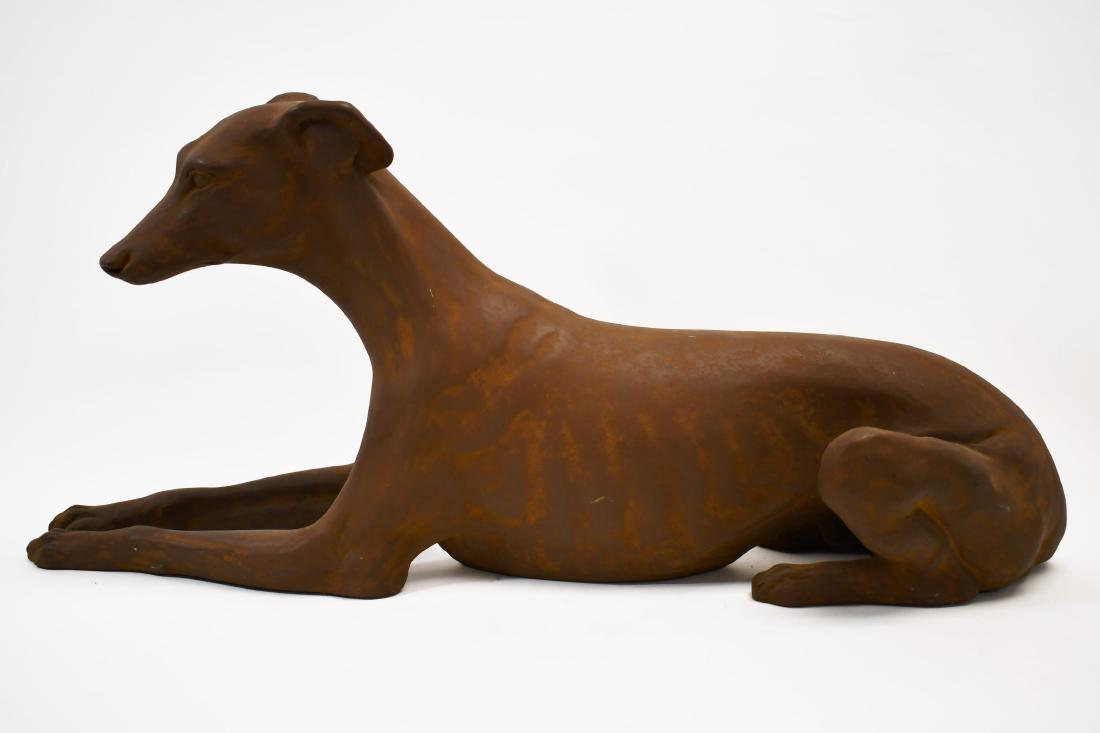Vintage Composite Sculpture of a Grey Hound (1 of 3)