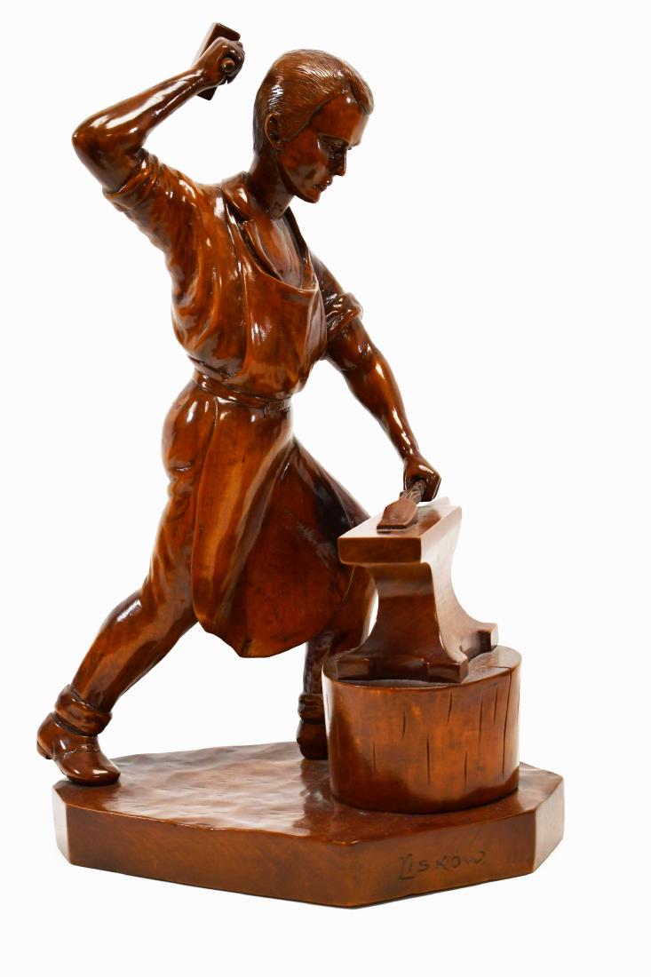 WPA, Socialist Era Wood Carving of a Millwright (1 of 8)