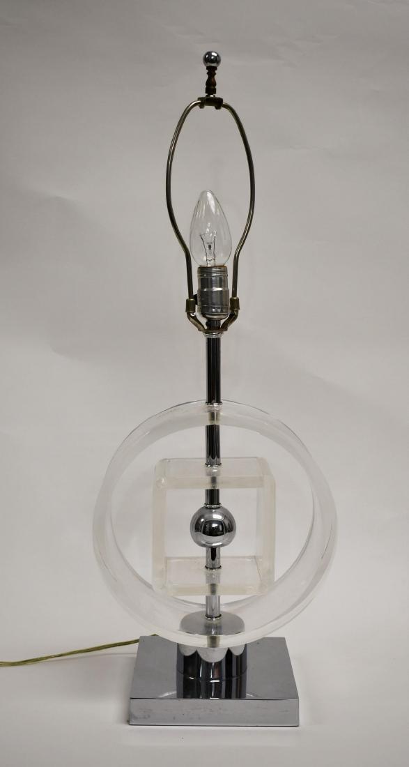 Van Teal Geometric Chrome & Lucite Table Lamp (1 of 4)