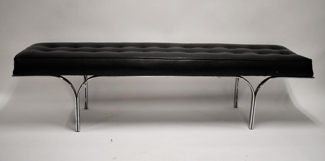Vintage Eames Style Vinyl Bench w Chrome Base (1 of 5)