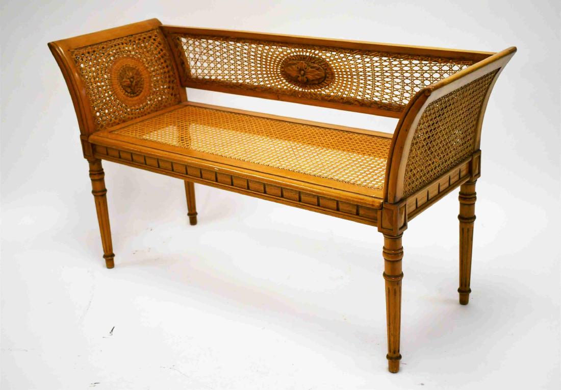 Louis Xvi Scrolled Arm Bench Woven Cane Seat Aug 11 2019