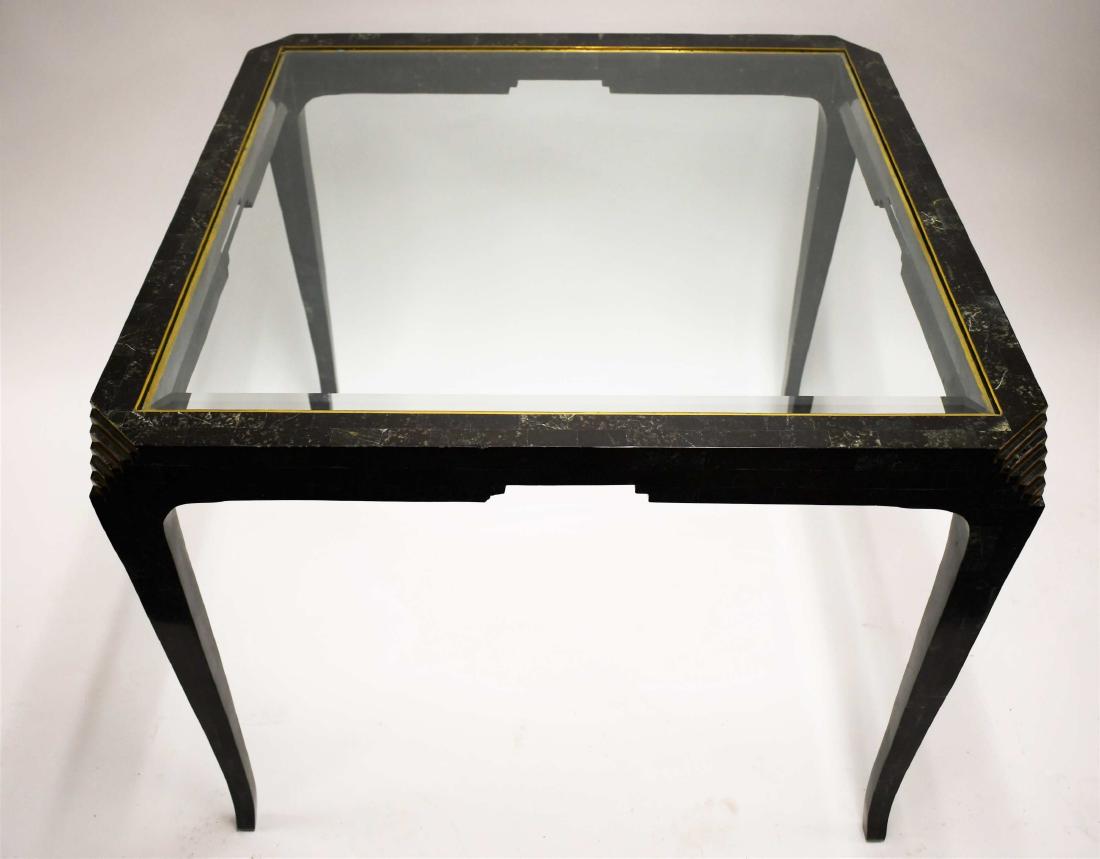 Maitland Smith Brass Tessellated Marble Game Table (1 of 4)