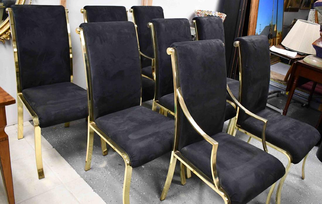 (8) Milo Baughman DIA Brass Frame Dining Chairs (1 of 7)