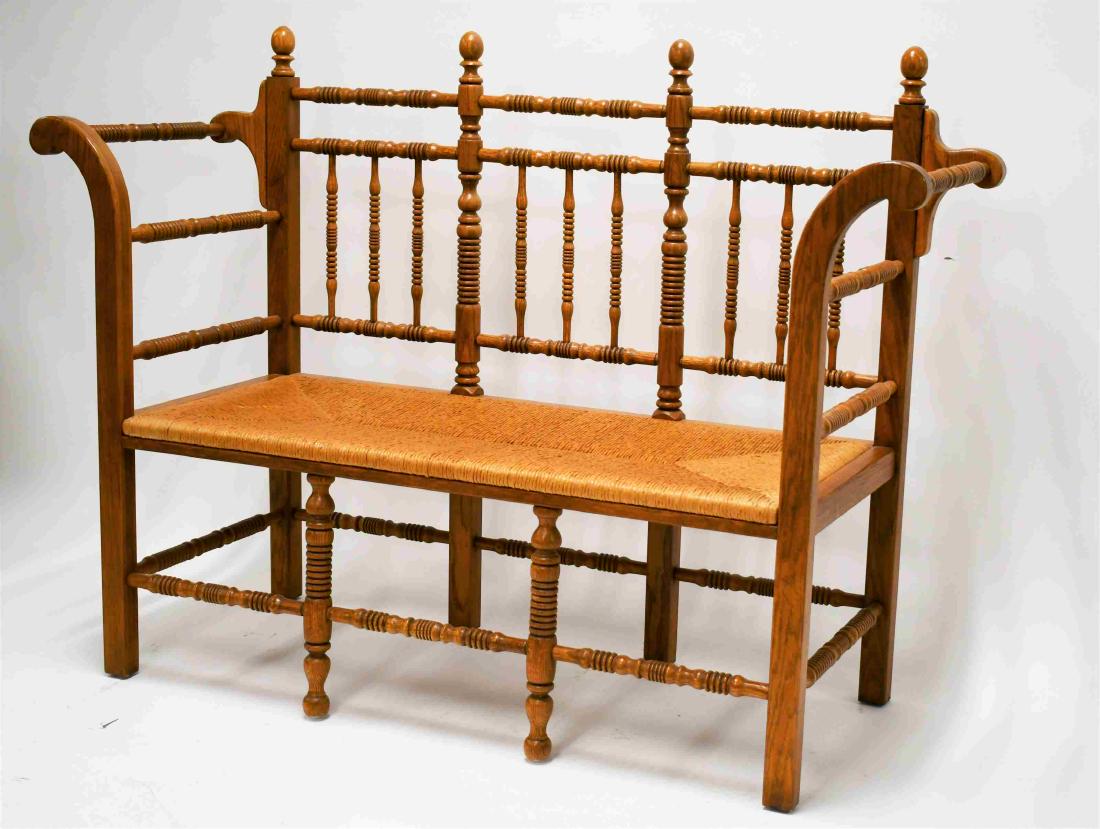 Shaker Ball & Stick Chestnut Wood Hall Bench (1 of 6)