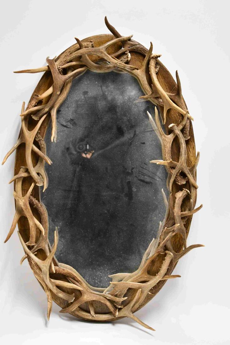 Mountain Cabin Rustic Deer Antler Framed Mirror (1 of 3)
