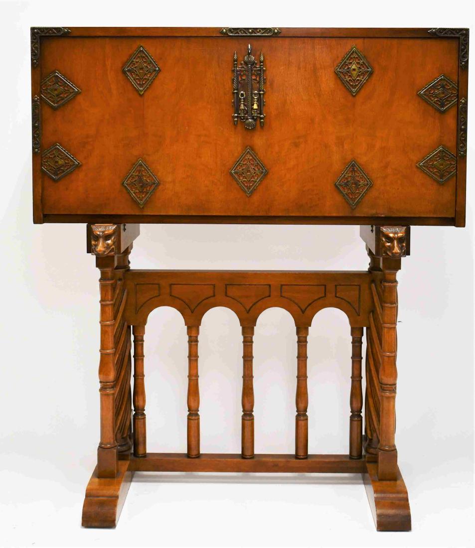 MCM Mediterranean Brass Accented Campaign Desk (1 of 10)