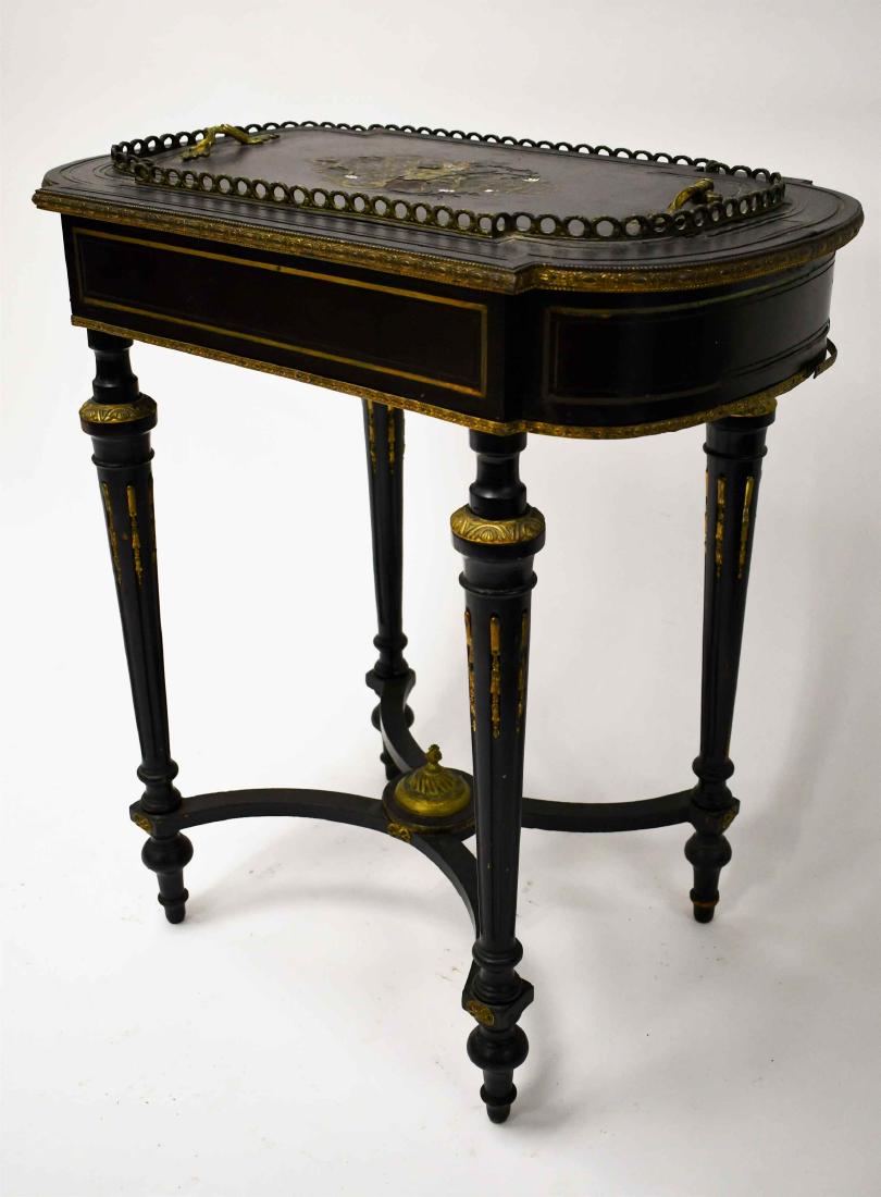 19c Napoleon III Ebonized Boulle Sewing Table (1 of 9)