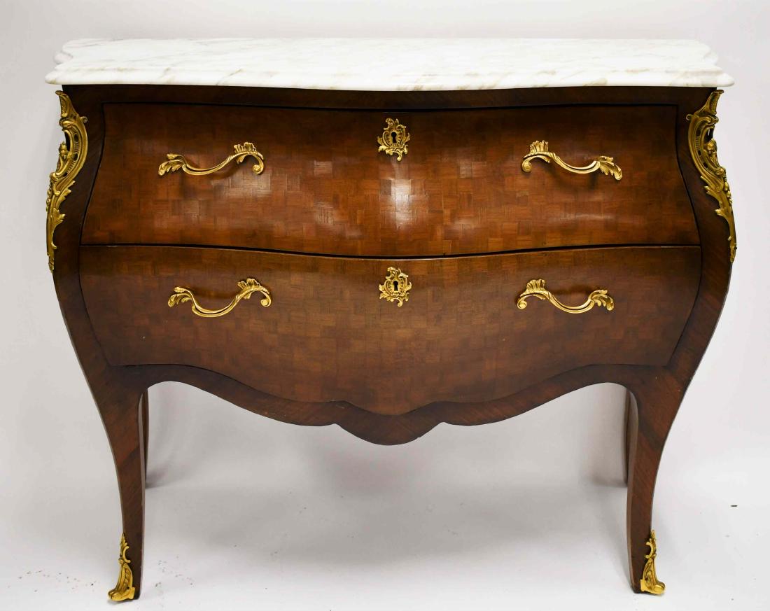 French Louis XV Marble Top Bombay 2- Drawer Chest (1 of 5)