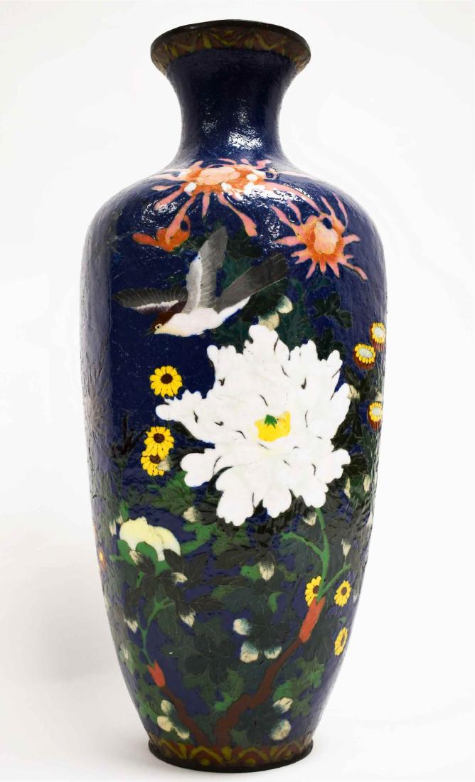 Large Antique Chinese Cloisonne Bird & Flower Vase (1 of 8)