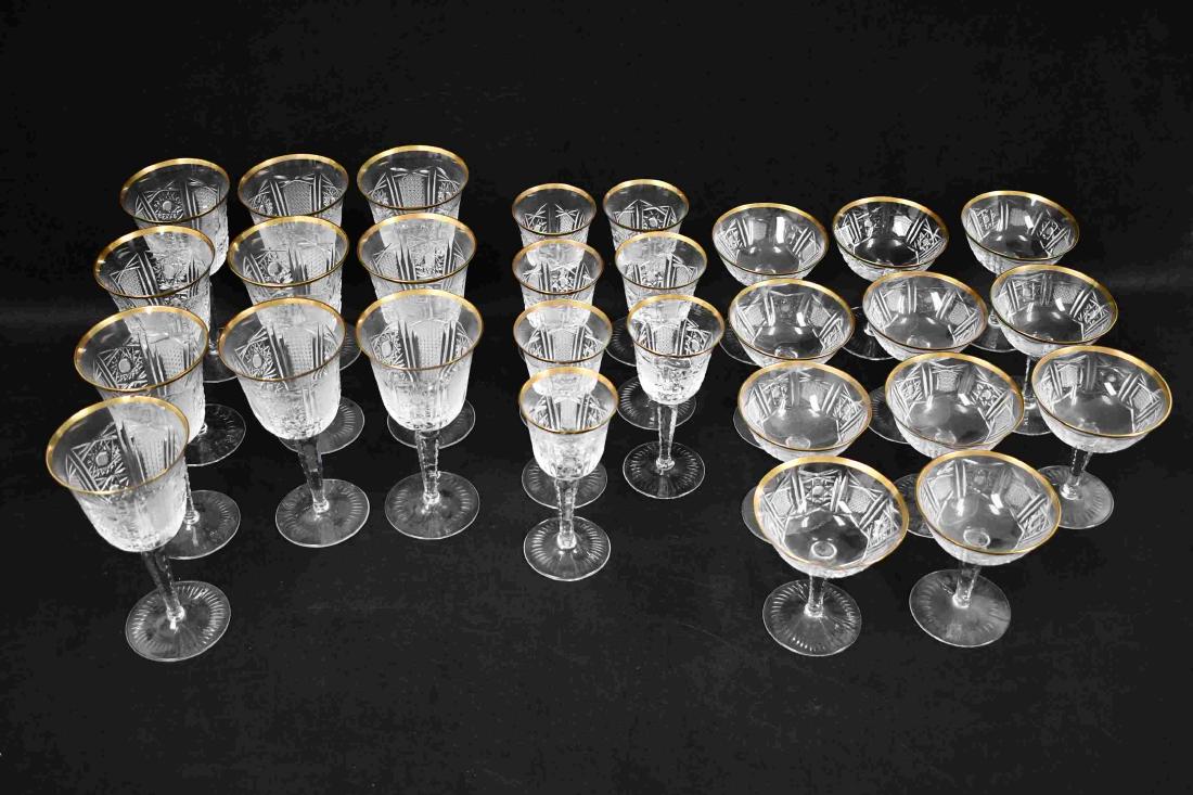 28 Golden Crown Crystal Goblets, Wines, Champagnes (1 of 13)