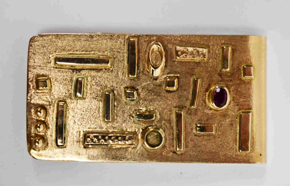 Vintage Kolodny 14k Gold & Ruby Money Clip (1 of 4)