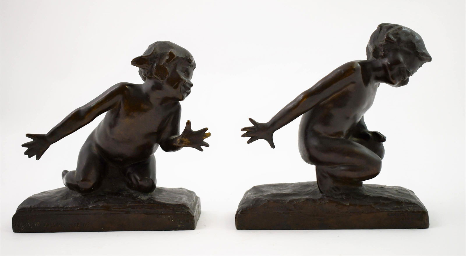 EB Parsons NY 1878-1956 Bronze Bookend Sculptures (1 of 8)