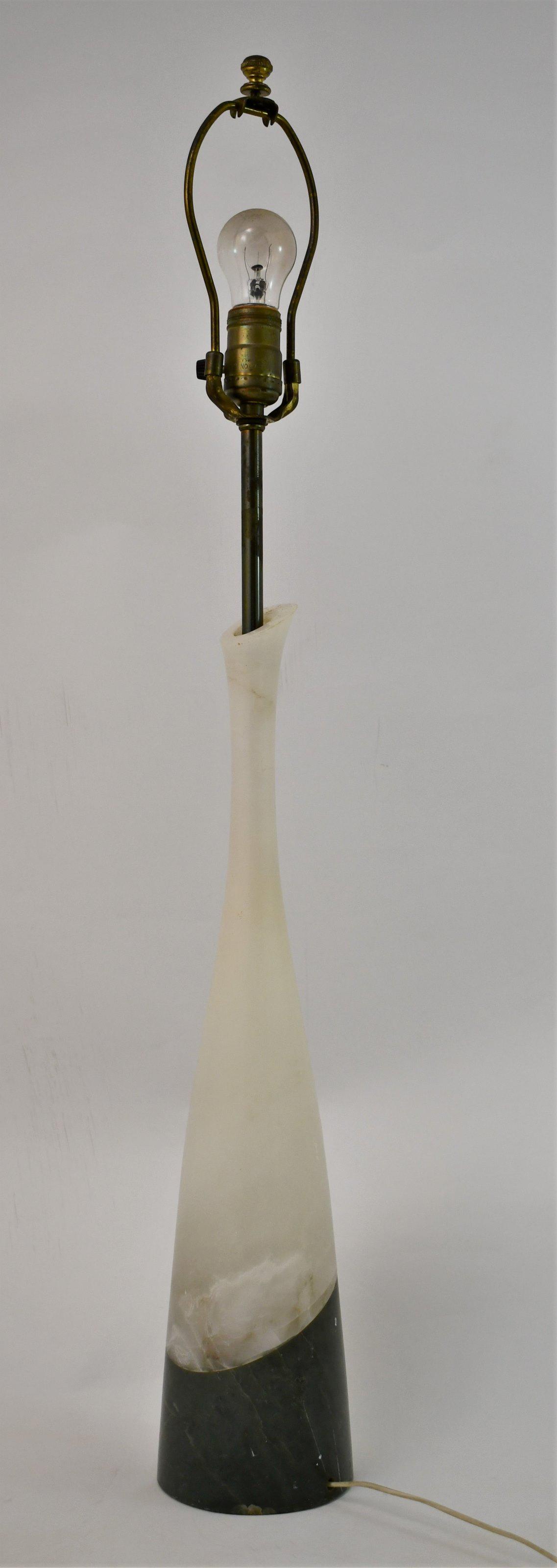 Danish Modern Two Tone Alabaster Table Lamp (1 of 5)